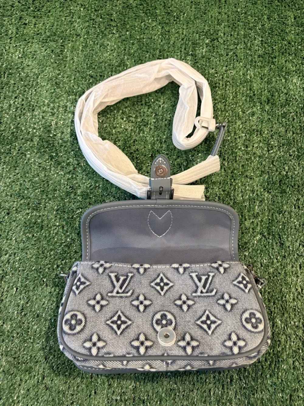 Louis Vuitton Grey Denim Monogram Mini Top-Handle Bag - Picture 3 of 5